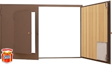 Распашные утепленные гаражные ворота с калиткой