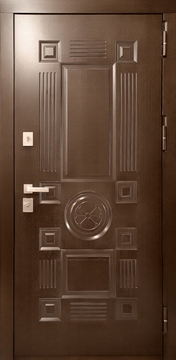 Металлическая дверь с коричневыми панелями МДФ ПВХ с рисунком Металлическая дверь с коричневыми панелями МДФ ПВХ с рисунком