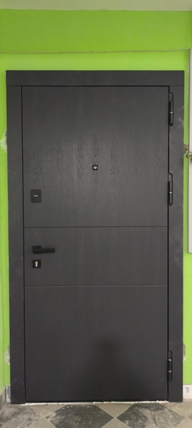 Квартирная дверь из стали с отделкой МДФ Квартирная дверь из стали с отделкой МДФ