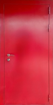 Металлическая дверь с порошковым окрашиванием красного цвета Металлическая дверь с порошковым окрашиванием красного цвета