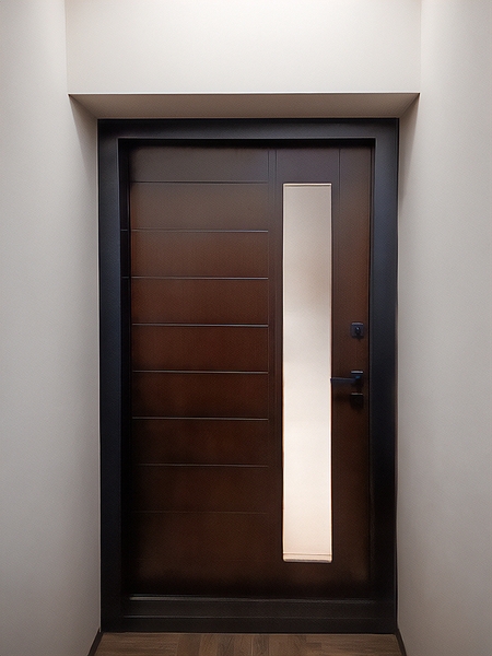 Входная дверь с отделкой МДФ и с остеклением Входная дверь с отделкой МДФ и с остеклением